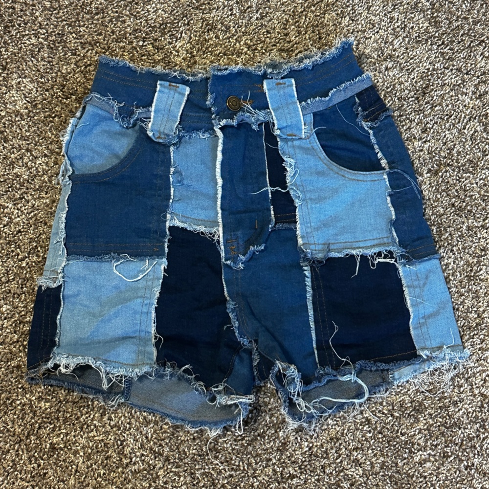 Patchwork Denim Shorts
